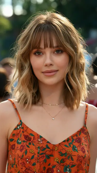 20 Trendy Wispy Bangs Hairstyles for Round Faces in 2025