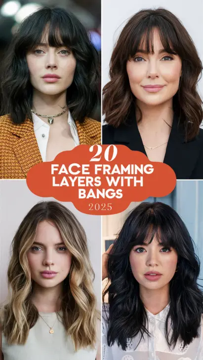 20 Trendy Face Framing Layers with Bangs: Perfect Hairstyles for 2025