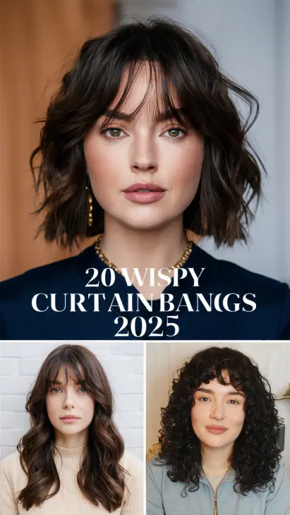 Wispy Curtain Bangs: Perfect for Every Face Shape in 2025