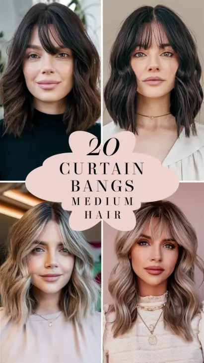 Curtain Bangs for Medium Hair: Stylish Inspiration for Every Look