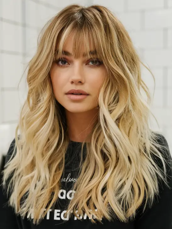 21 Long Curtain Bangs Ideas for a Round Face: Perfect Hairstyles for Every Occasion