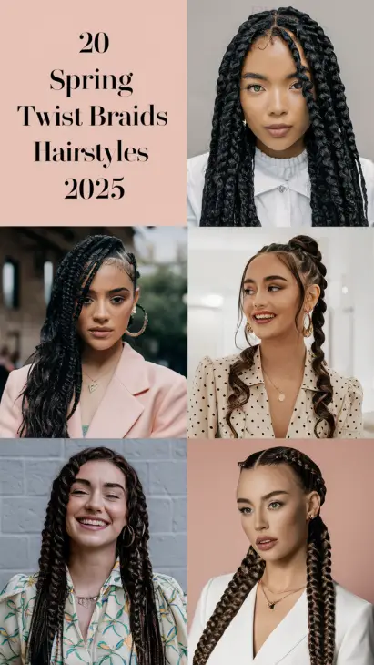 20 Stunning Spring Twist Braids Hairstyles Ideas for 2025: Stylish & Versatile Looks