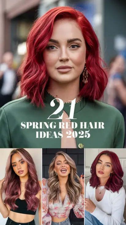 21 Stunning Spring Red Hair Color Ideas for Brunettes with Highlights and Balayage Trends