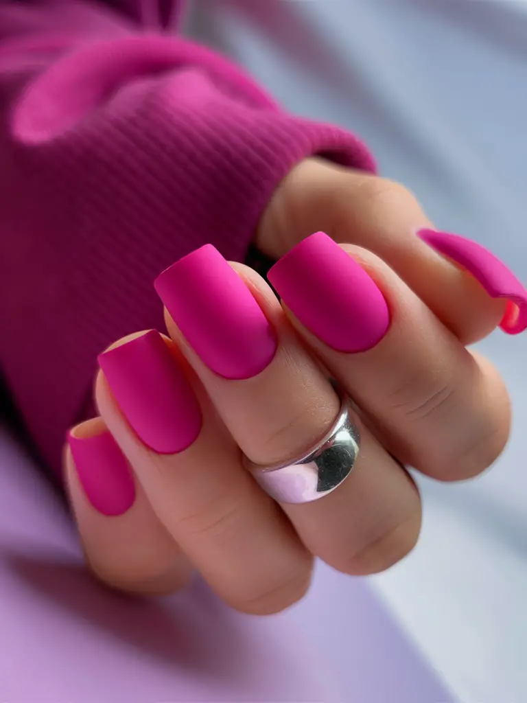 Spring Nails One Solid Color Ideas 2025