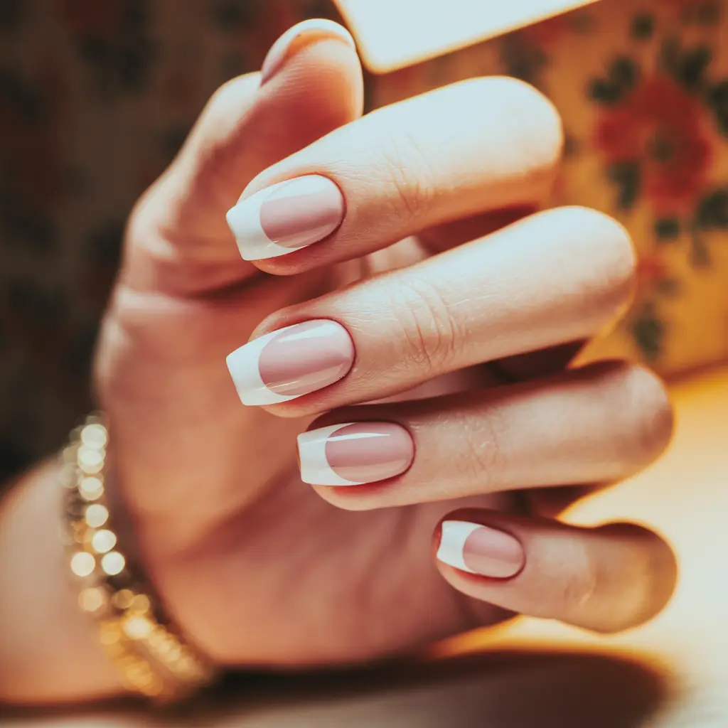 june nails Pink Negative Space Arches