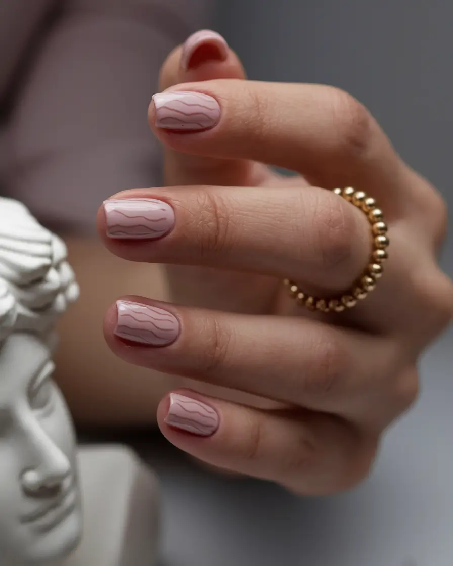 short nail inspo summer Soft Sand Waves in Pale Blush