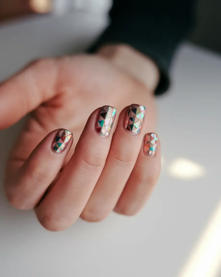short nail inspo summer Prism Mirror Nails for Maximum Impact