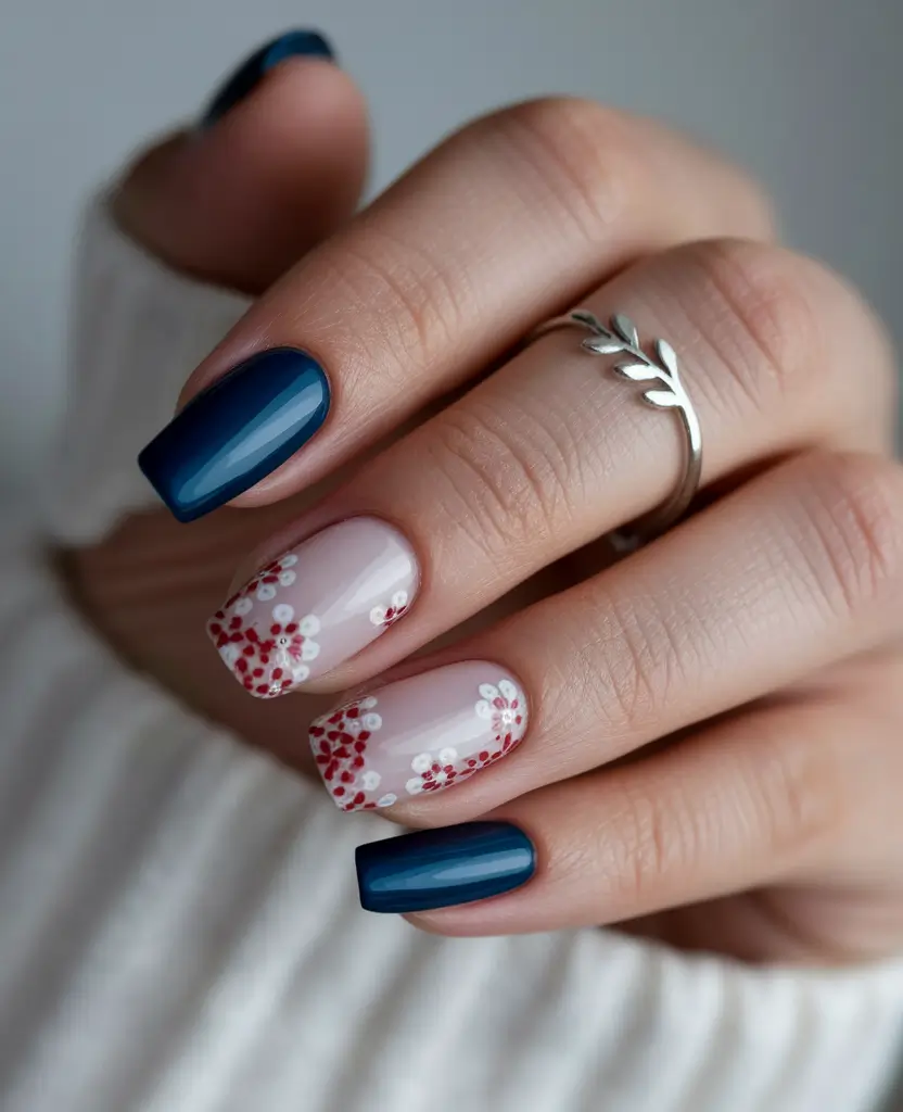 short nail inspo summer Contrast & Petals