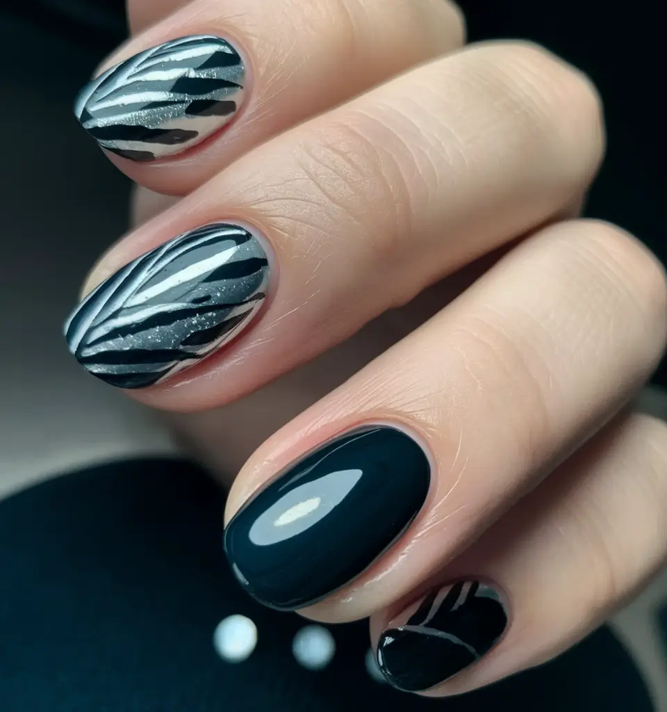 short nail inspo summer Midnight Jungle Glam