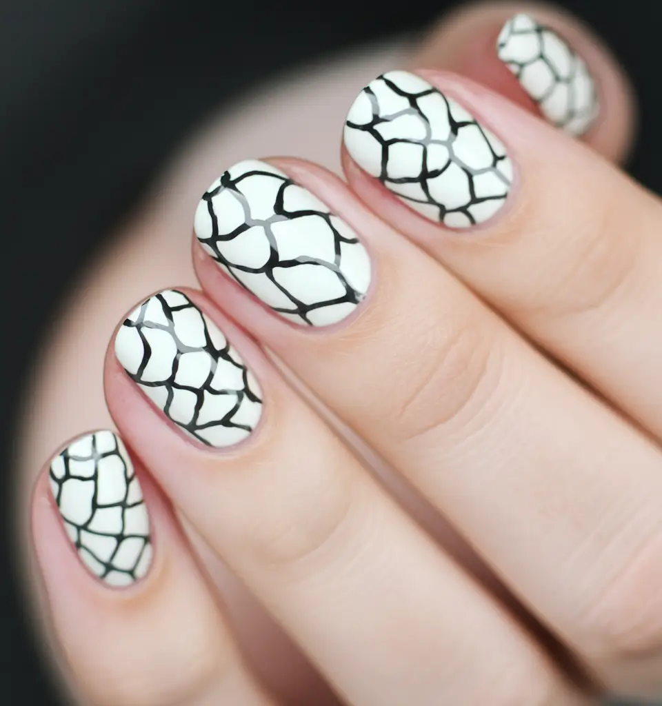 short nail inspo summer Graphic Webbed Neutrals
