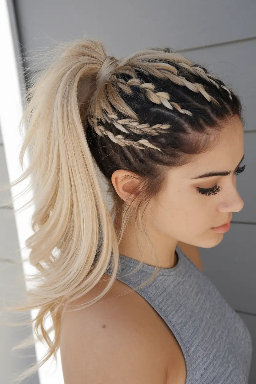 vacation hairstyles summer+Edgy Braided Pony for Coastal Adventures