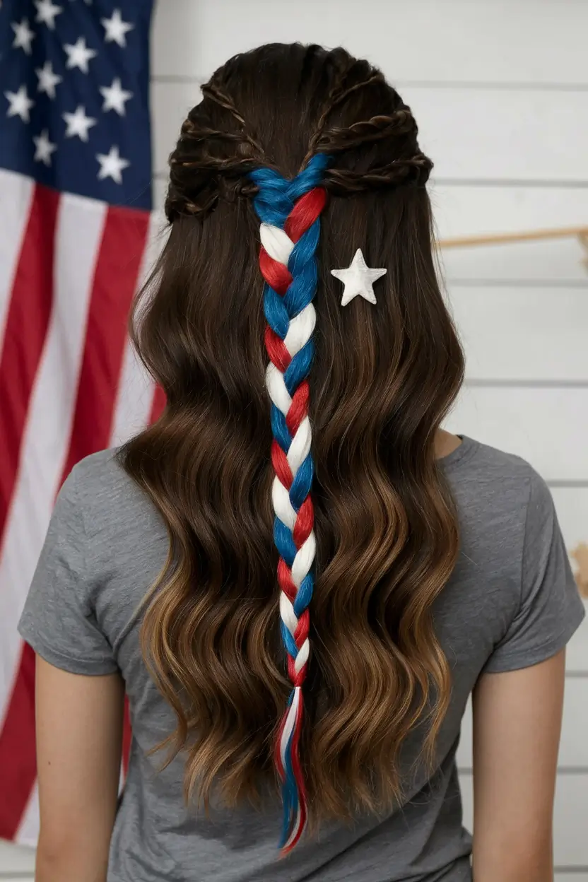 4th-of-july-hair-Red-White-and-Blue-Braided-Ribbon-Dream