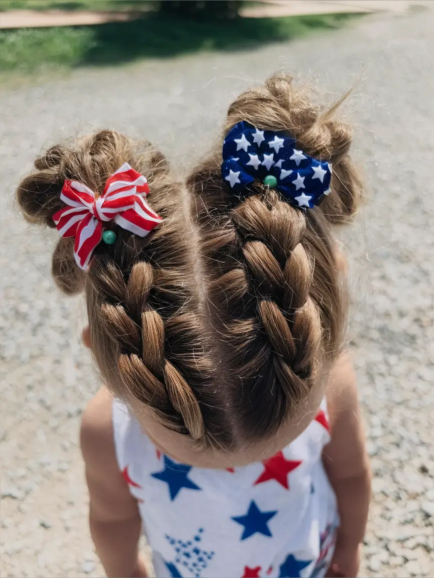 4th-of-july-hair-Mini-Buns-with-Bow-Accents