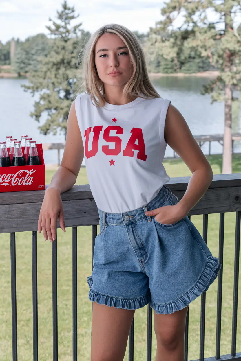 4th of July 2025 Outfits That Sparkle - Sporty Retro with a Frill Twist