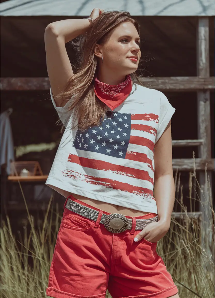 4th of july outfits Western Charm with a Patriotic Kick