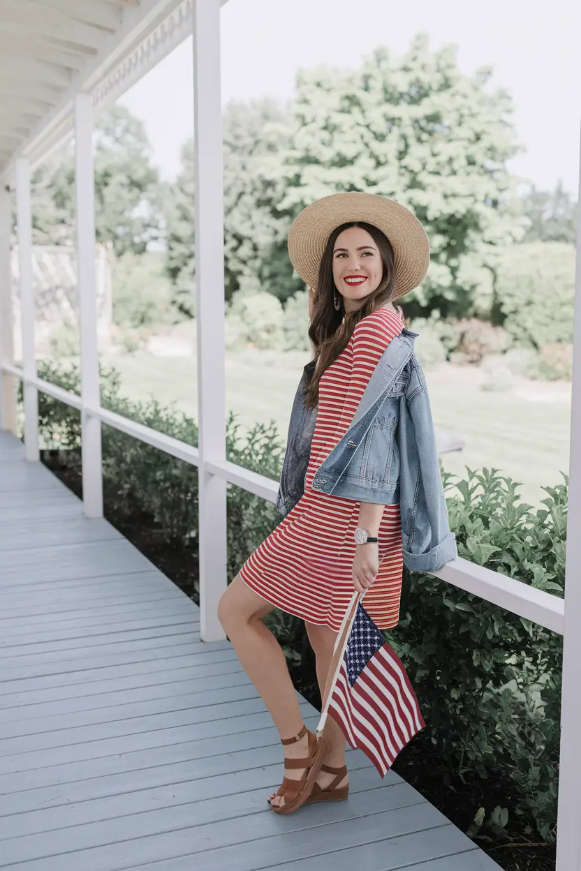 4th of july outfits Graphic and Glam with Flag Energy