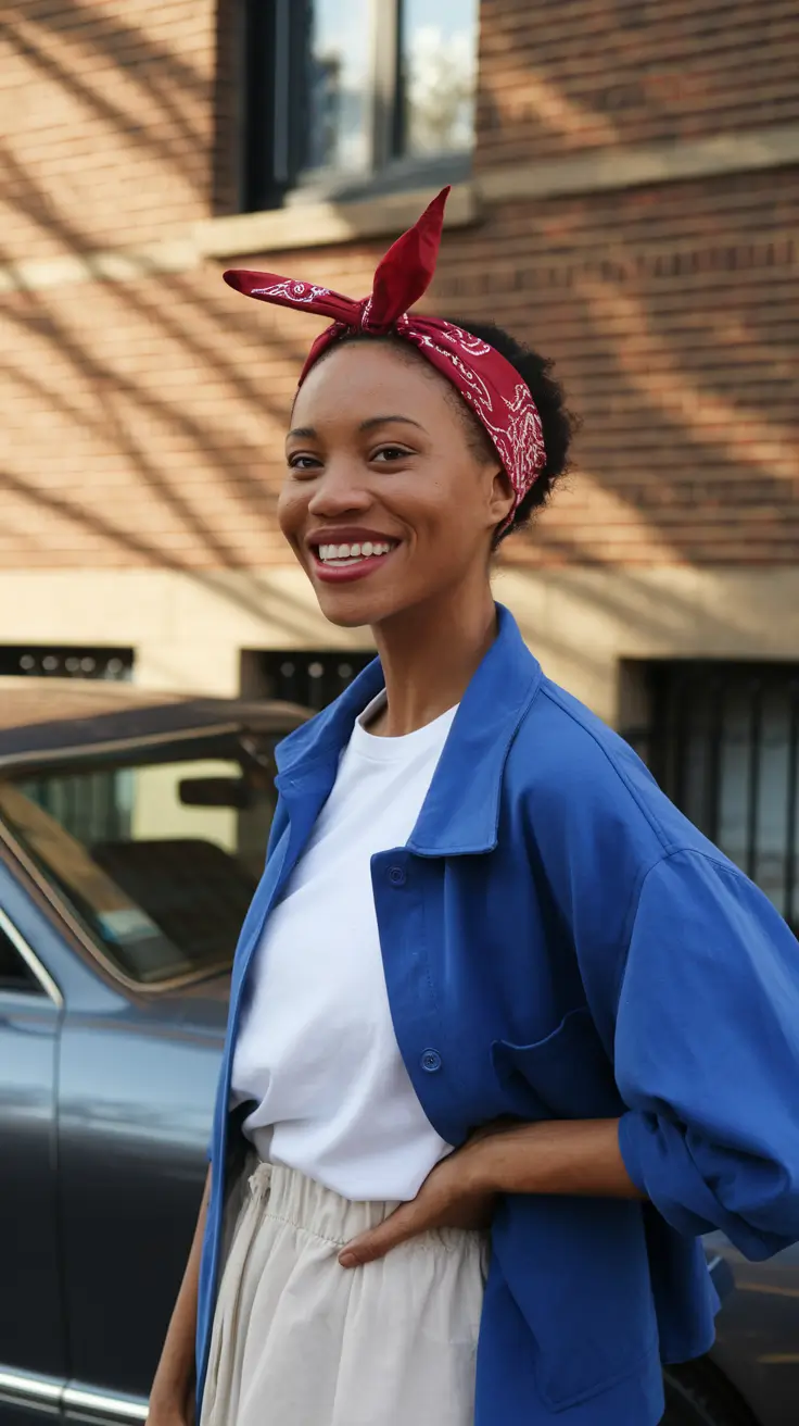 4th of july hairstyles ideas 2025 Retro Bandana Vibes