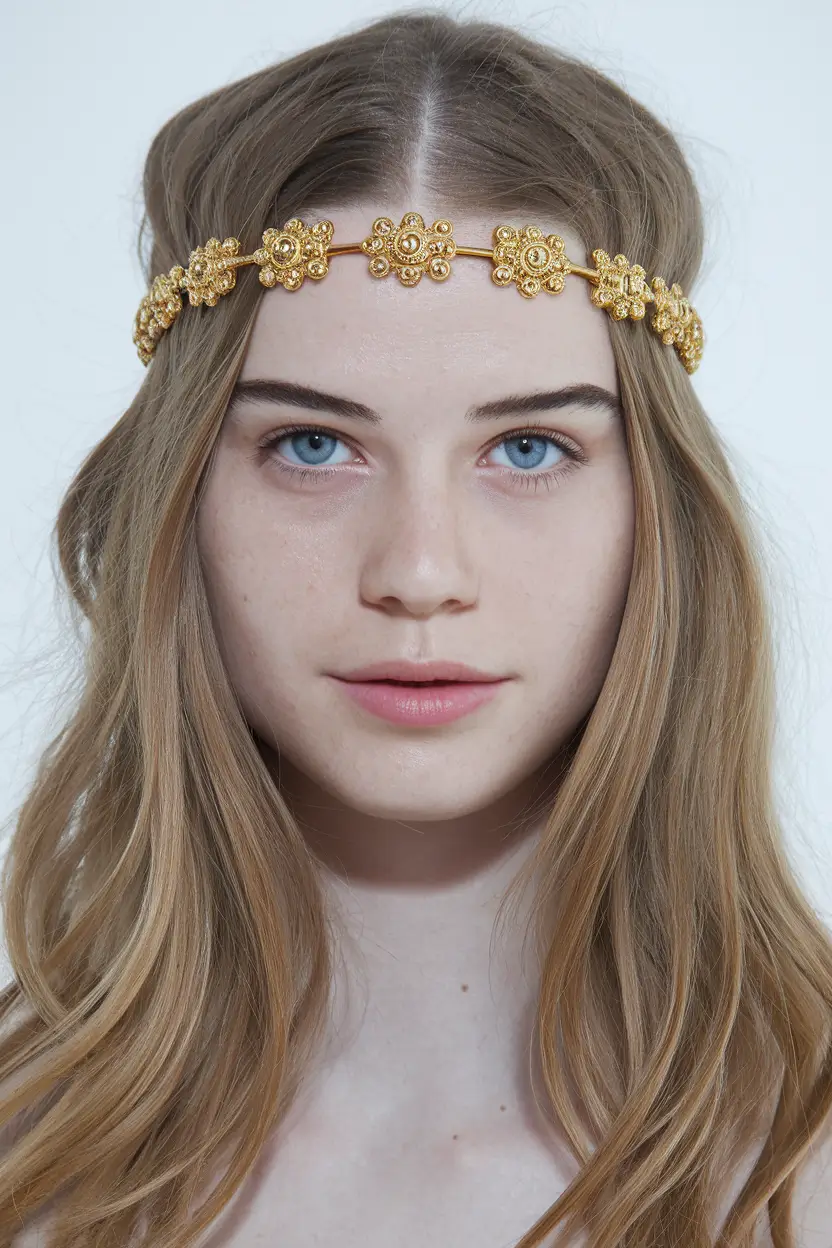 4th of july hairstyles ideas 2025 Golden Goddess Headband