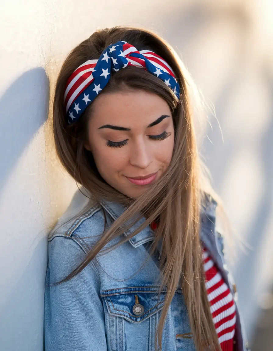 4th of july hairstyles ideas 2025 Patriotic Headband