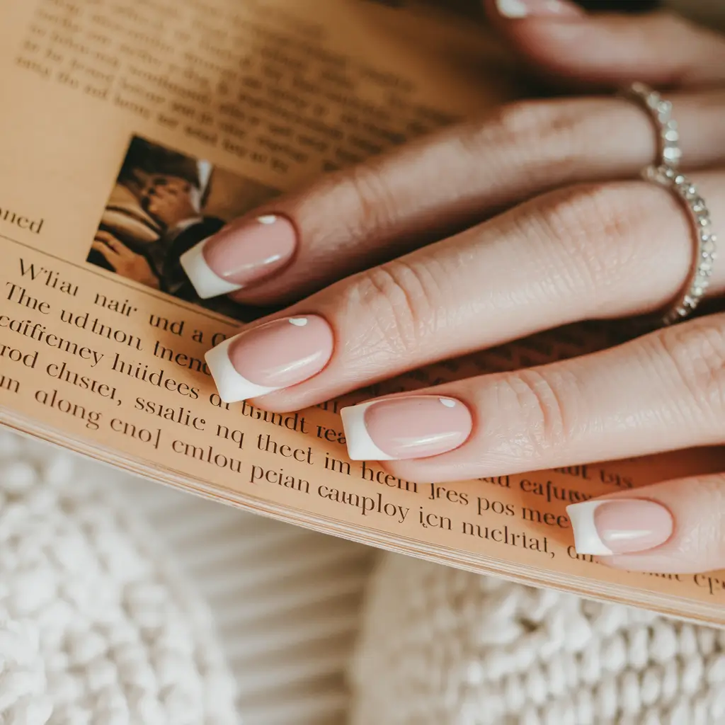 basic summer nails ideas Timeless French with Glossy White Tips