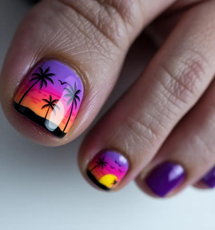 beach toe nails ideas Starfish Pink Splash