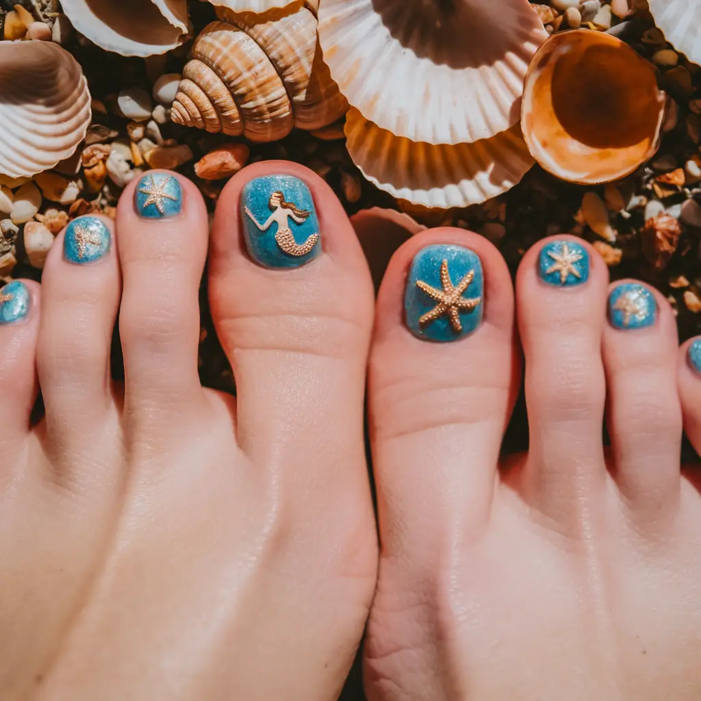 beach toe nails ideas Tropical Sunset Horizon