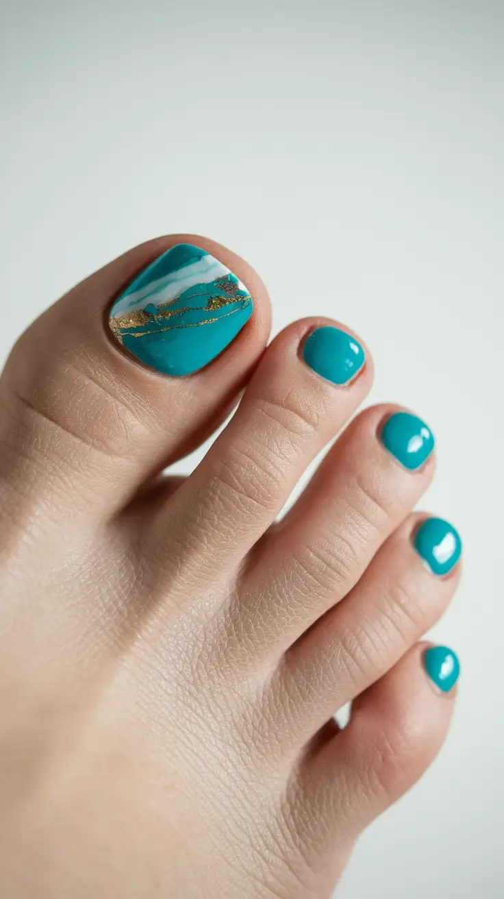 beach toe nails ideas Golden Mermaid Dreams
