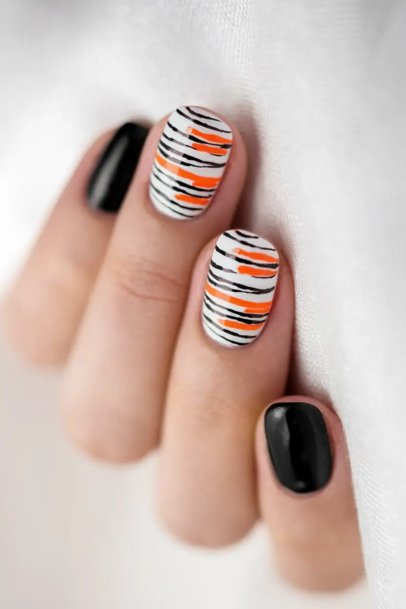 nail colors july Edgy Zebra Stripes With Summer Vibes