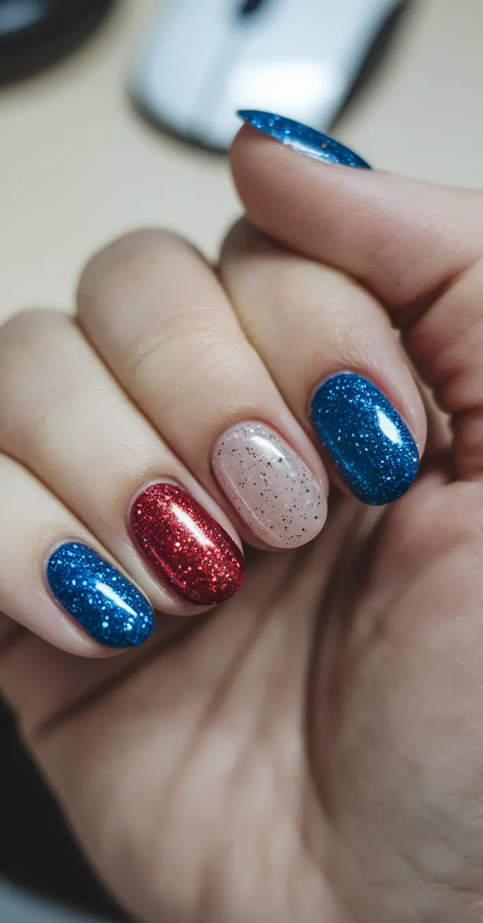july nail polish colors Red Glitter Ombre That Glows