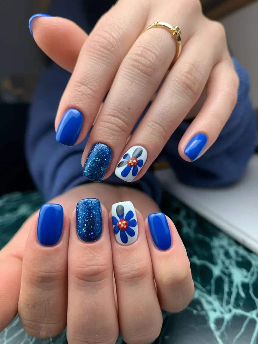 july toe nail colors Sparkle Core in Red, White & Blue
