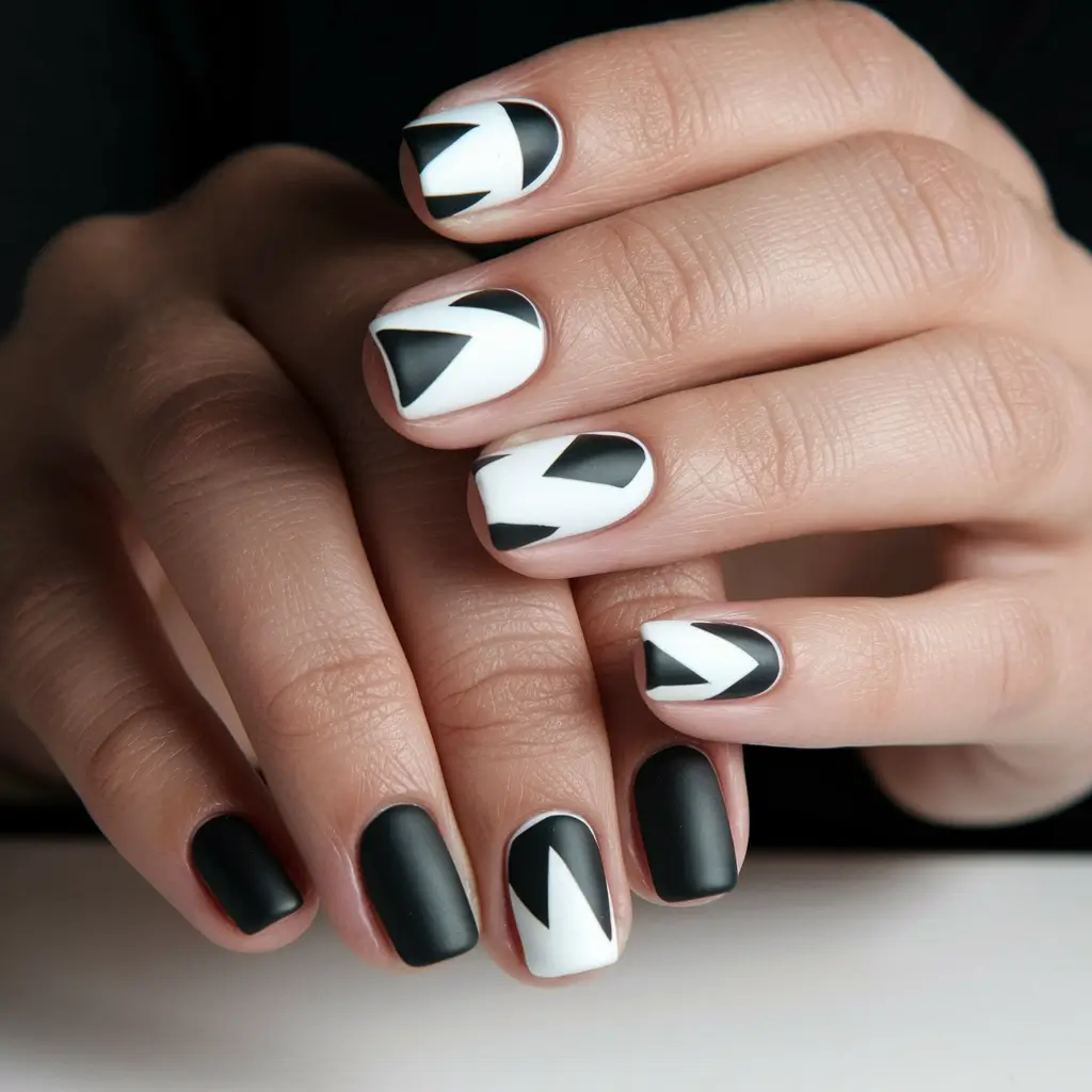 black summer nails Minimalist Contrast for Maximum Impact
