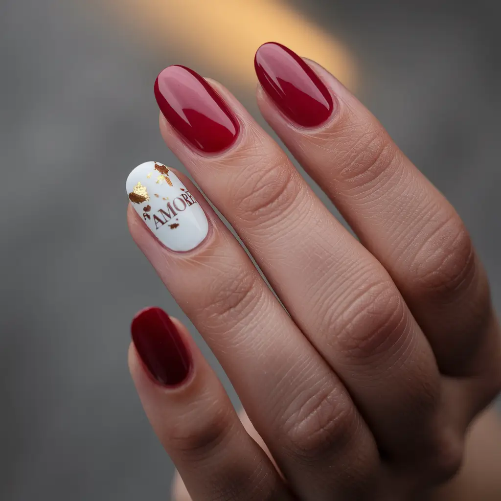 Bold Red Nails for 2025 Summer Minimalist Amor Statement Nail