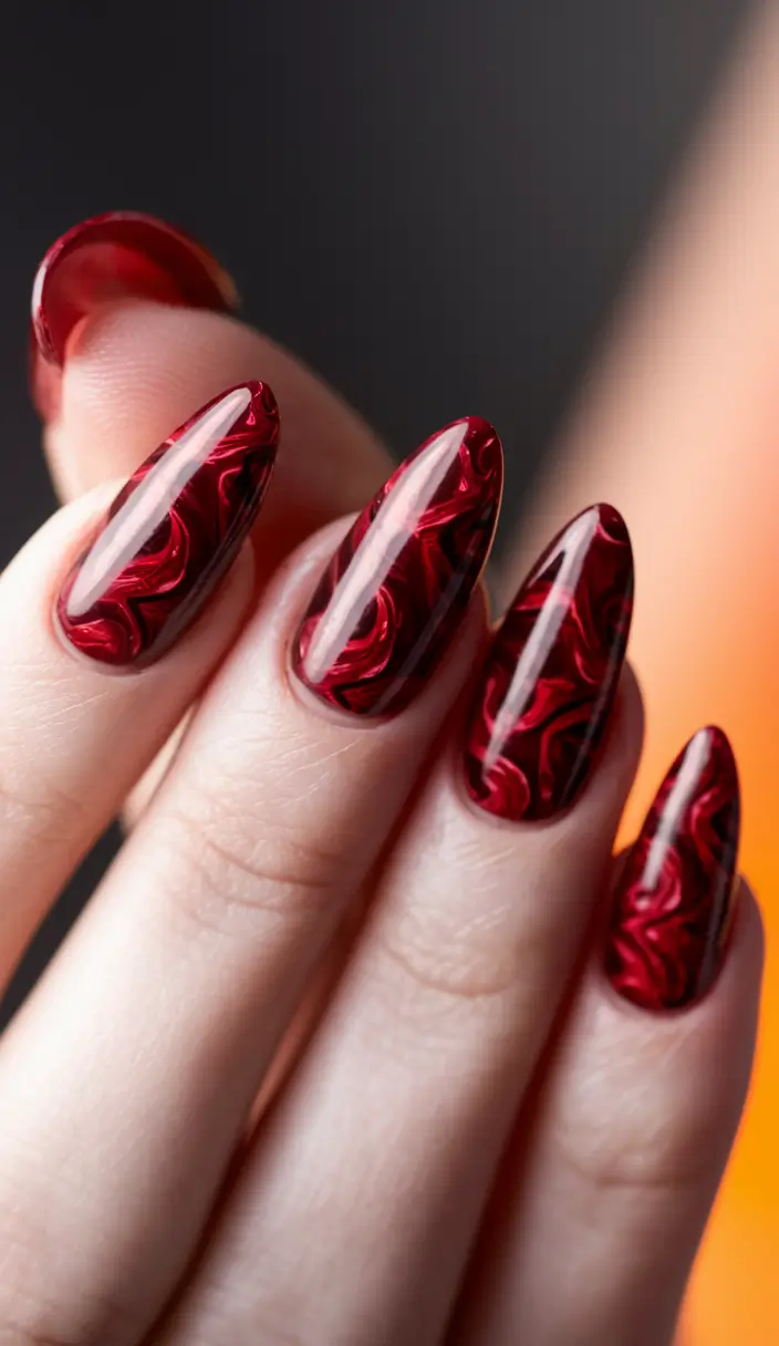 red nails summer neon Molten Lava Red for the Bold
