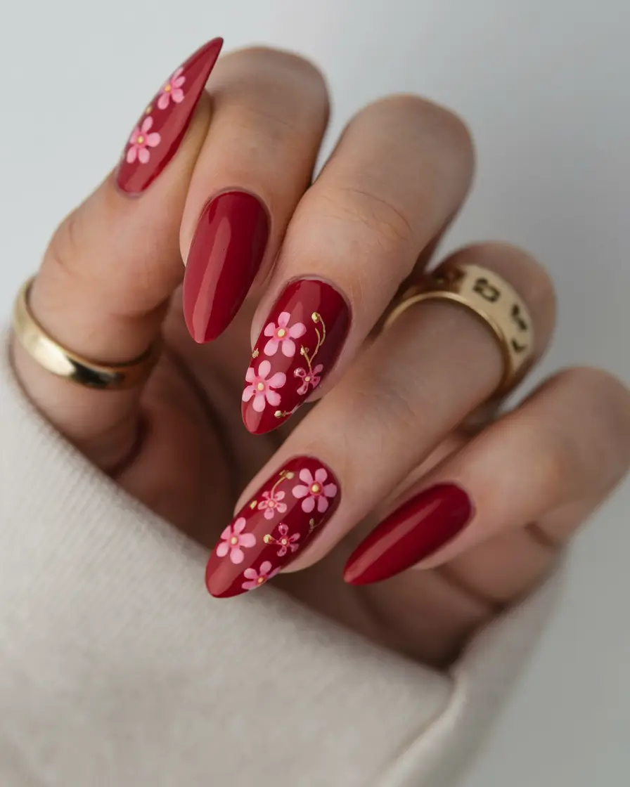 red nails summer Classic Cherry Nails with a Sweet Twist