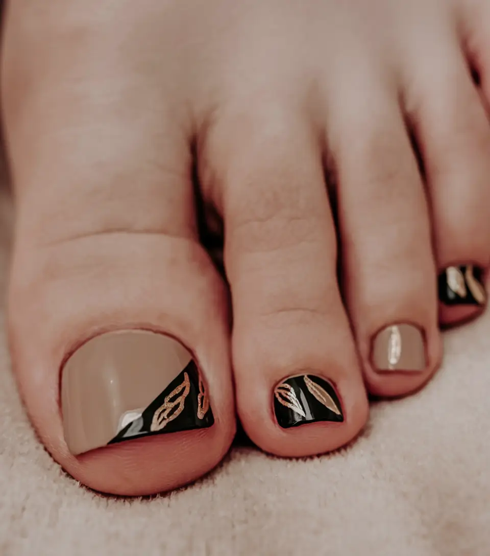 toe colors summer Sunbeam & Silver Stripes