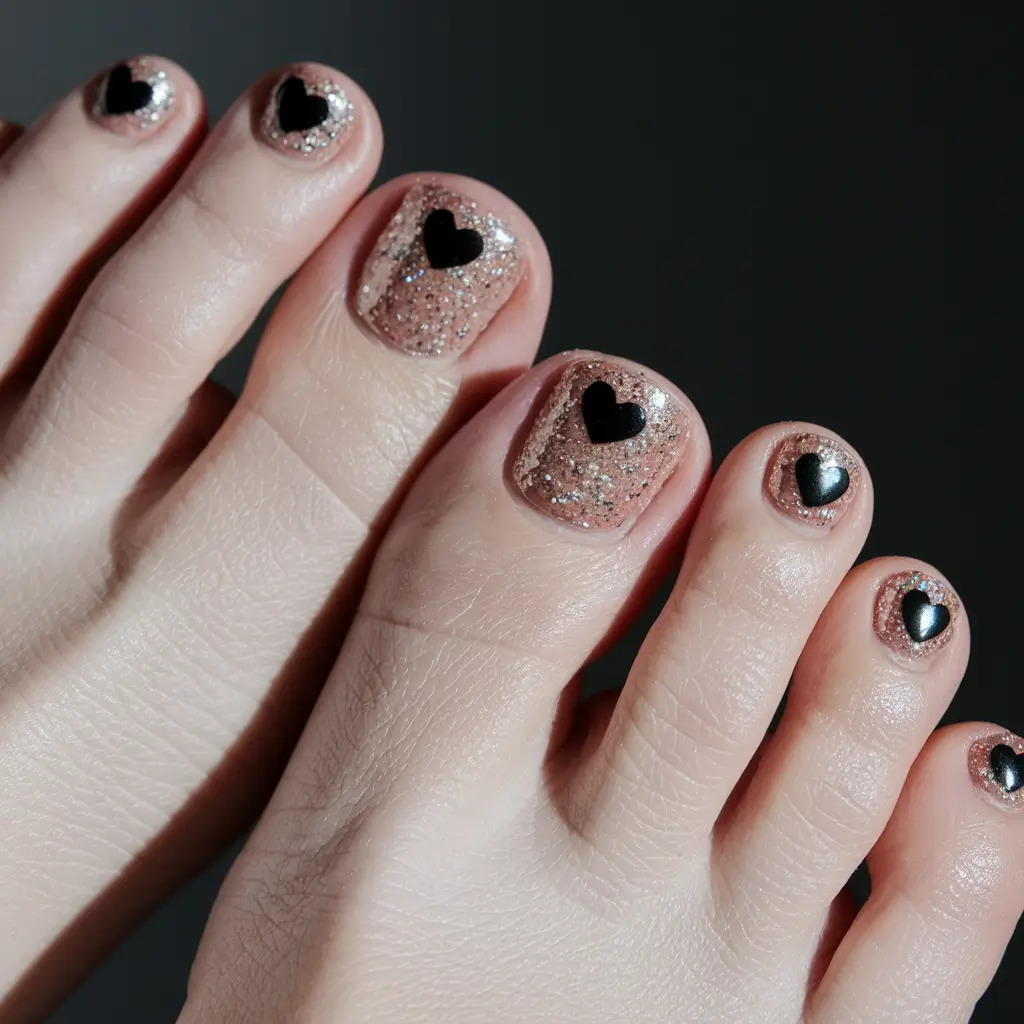 summer bright toe nails colors Midnight Daisies