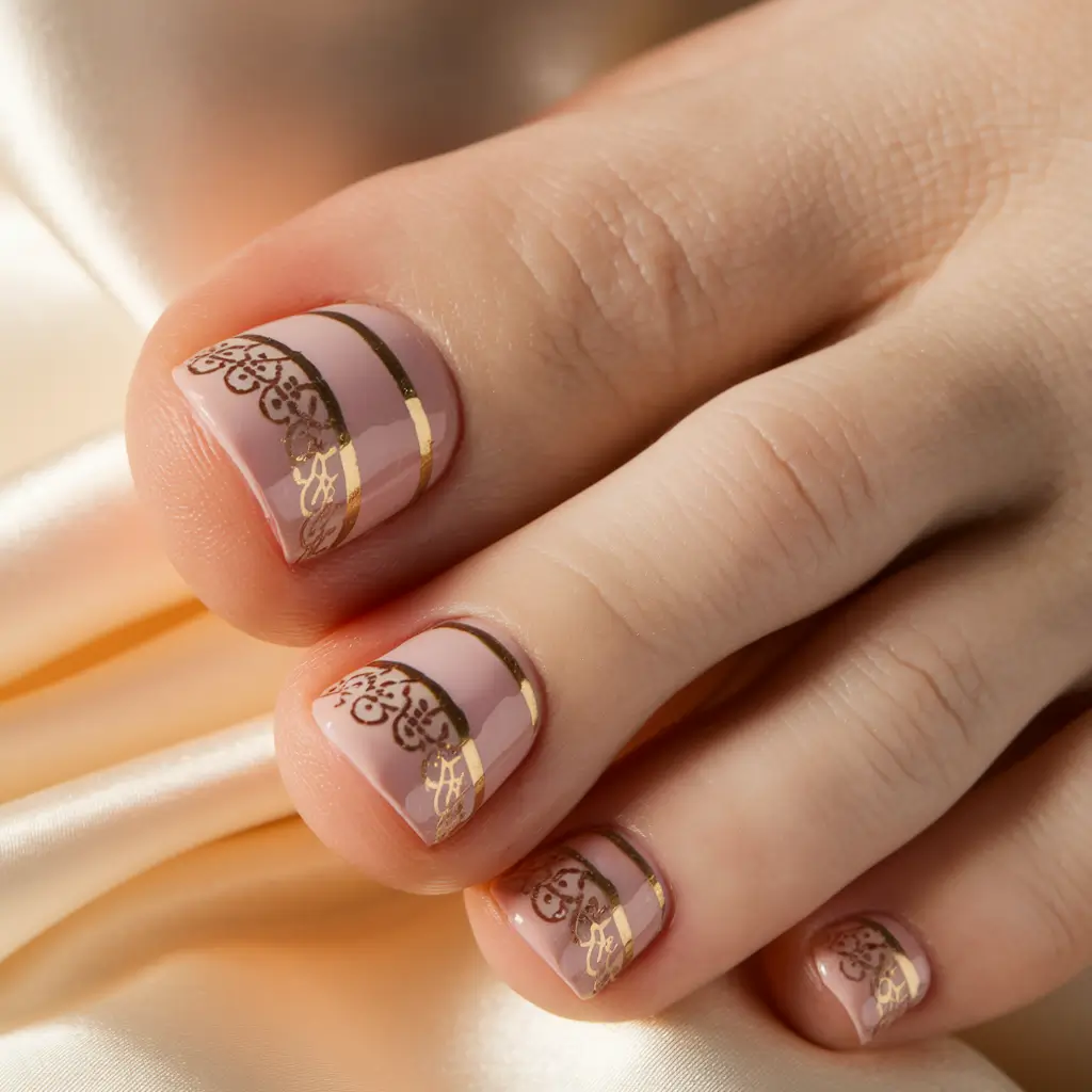 toe nail colors summer Laced in Gold