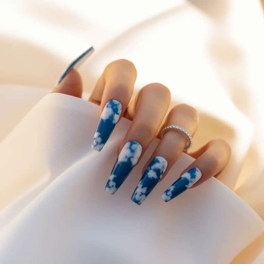 blue nails summer aesthetic Daydreaming in the Sky