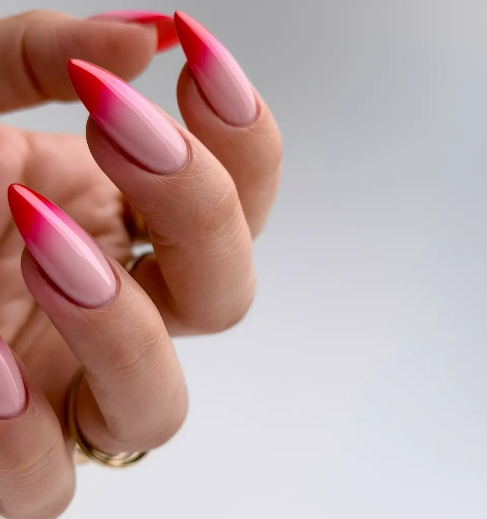 Classy Summer Nails for a Chic 2025 Look - Strawberry Sunrise Ombré