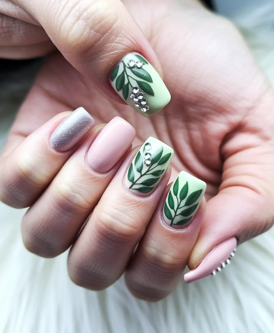 colorful summer nails acrylic almond Botanical Whispers in Matte Pastel