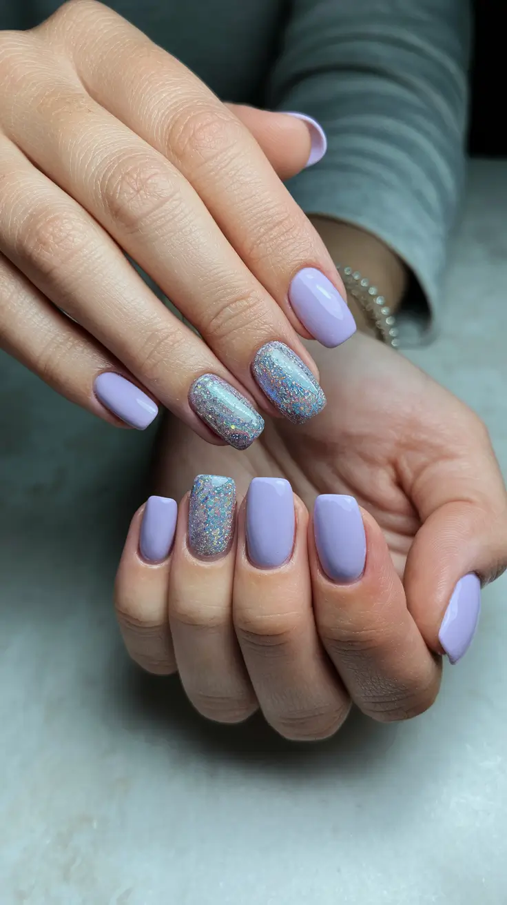cotton candy chrome nails square