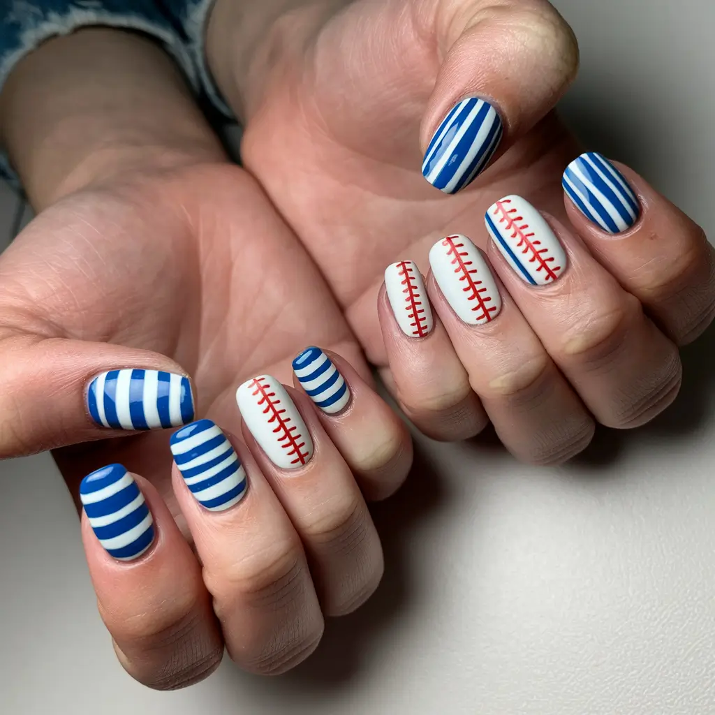 Easy & Cute July 4th Nails for 2025 - Striped Flag Vibes