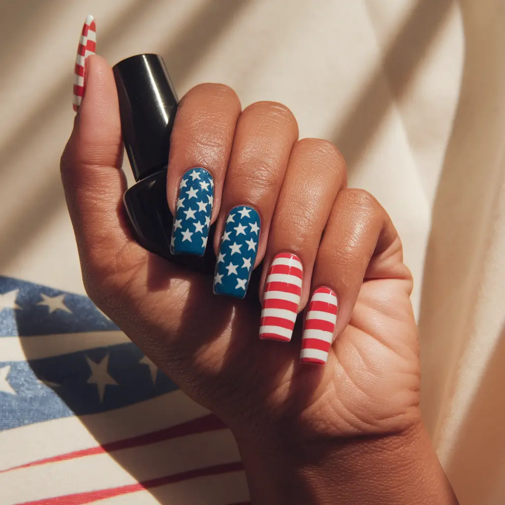 Easy & Cute July 4th Nails for 2025 Matte Americana Vibes