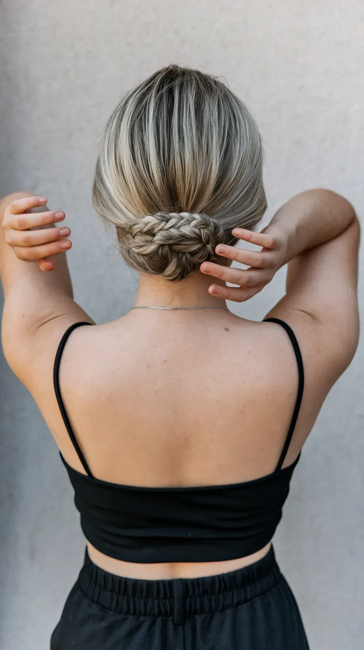 cute and easy hairstyles for the fourth of july Chic Braided Low Bun with a Sleek Finish