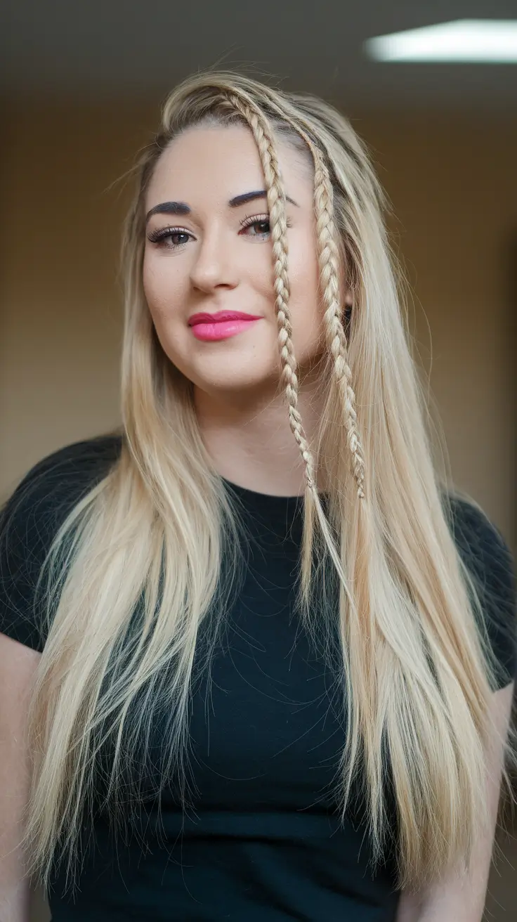 summer hairstyles for teen girls - Front Accent Braids with Loose Length