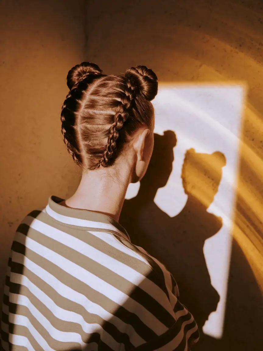 teen girls summer hairstyles Bold Braids and Space Buns Combo