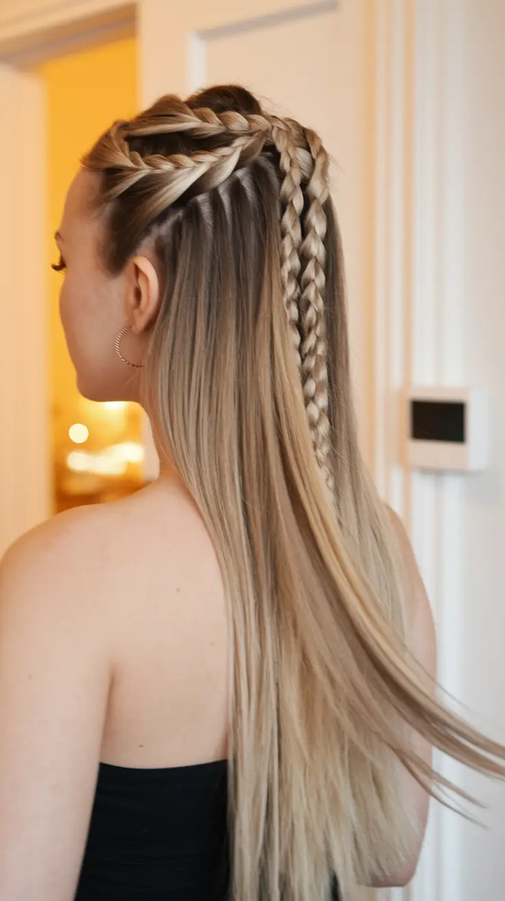 summer hairstyles teen girl Waterfall Braids with a Blonde Cascade