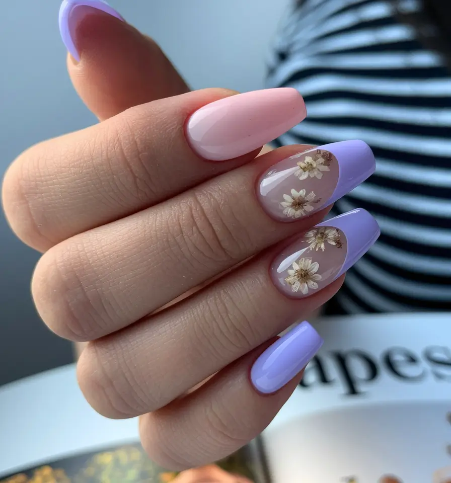 cute summer nails blue Blue Sky Checkerboard