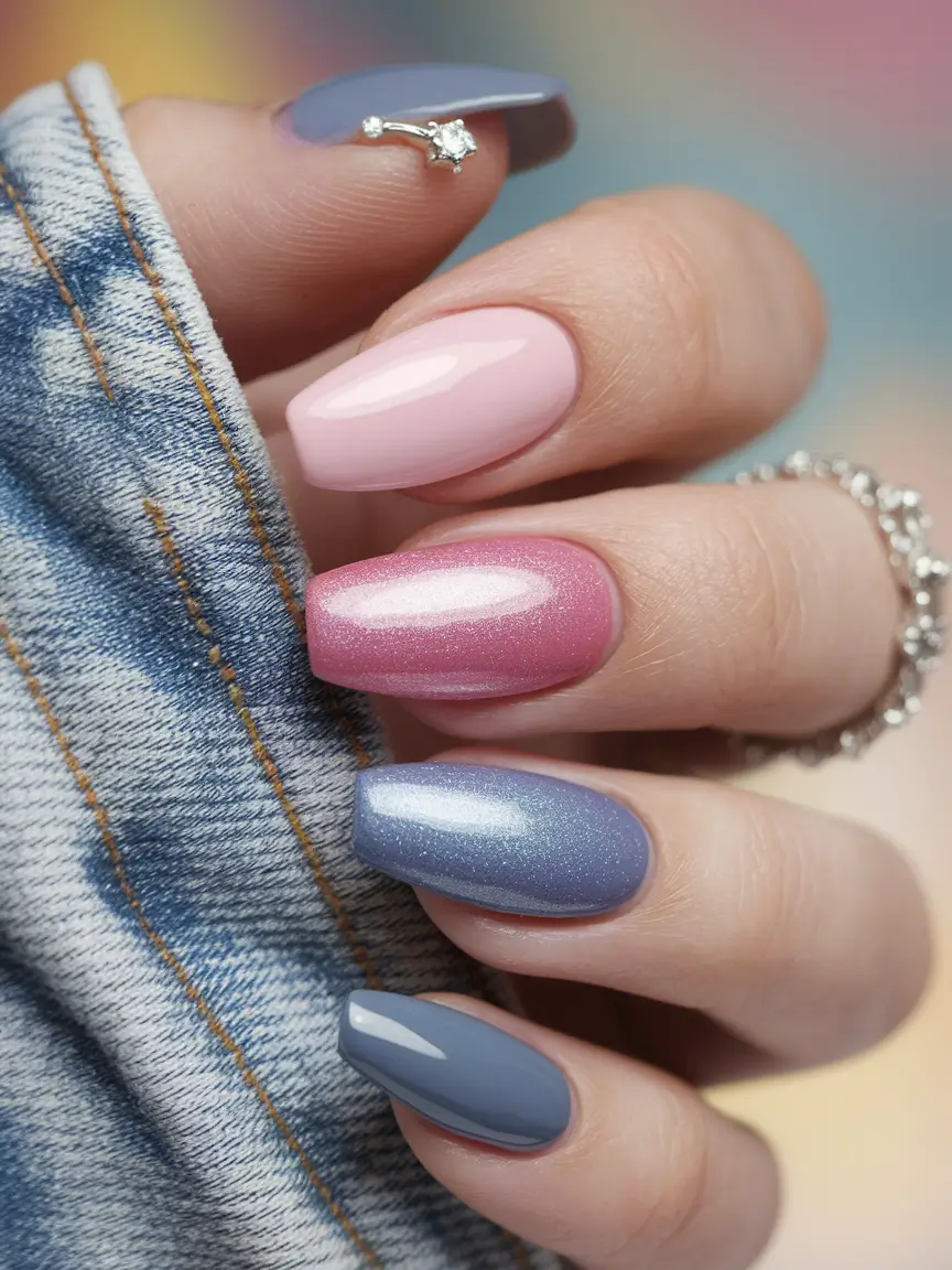 cute summer nails blue Pastel Glaze with a Cool Blue Twist