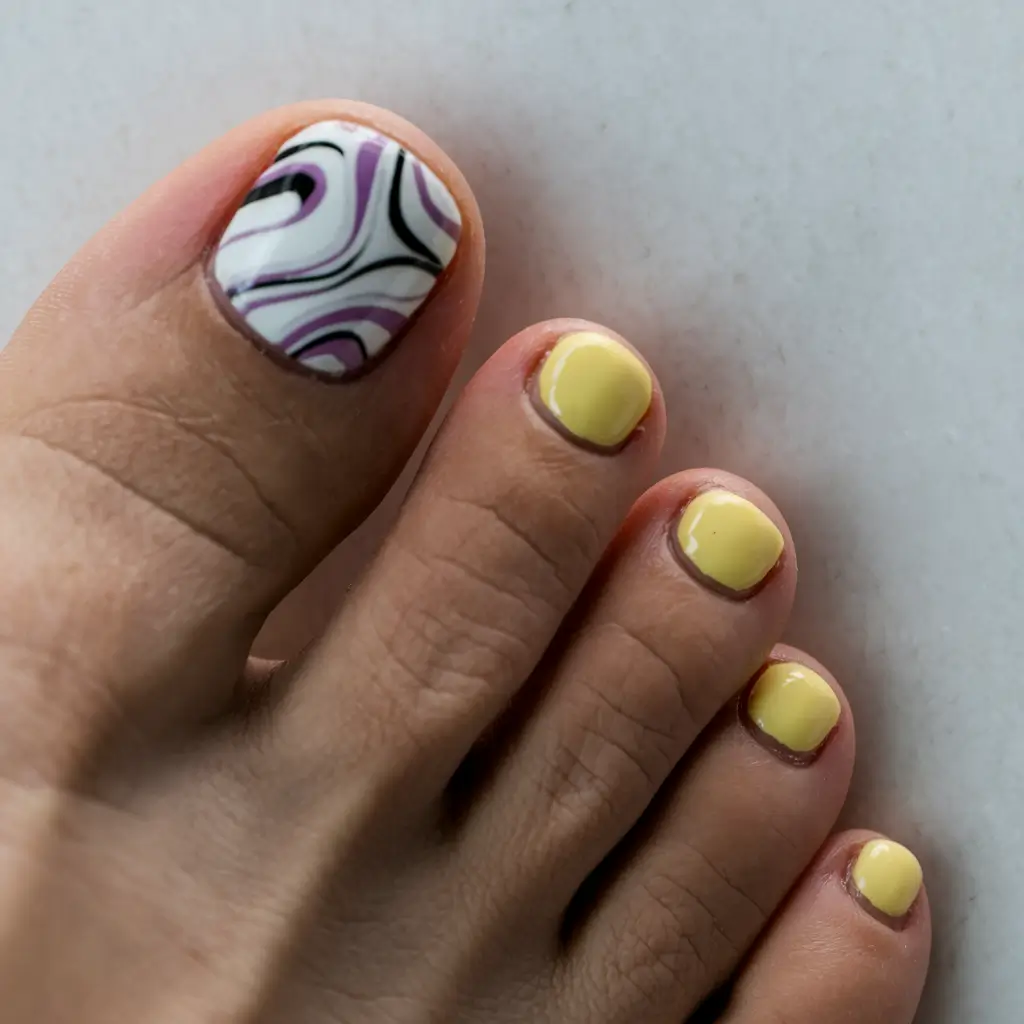 cute summer toe nails Swirled Sorbet with Pastel Pop